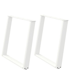 Picioare de masă în formă de U, 2 buc., alb, 100 x (72-73) cm, oțel - WOODBB2059
