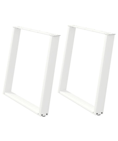 Picioare de masă în formă de U, 2 buc., alb, 100 x (72-73) cm, oțel - WOODBB2059