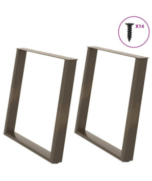 Picioare de masă în formă de U, 2 buc., oțel natural, 100 x (72-73) cm - WOODBB2062