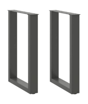 Picioare de masă în formă de U, 2 buc., antracit, 50x(72-73) cm, oțel - WOODBB2064