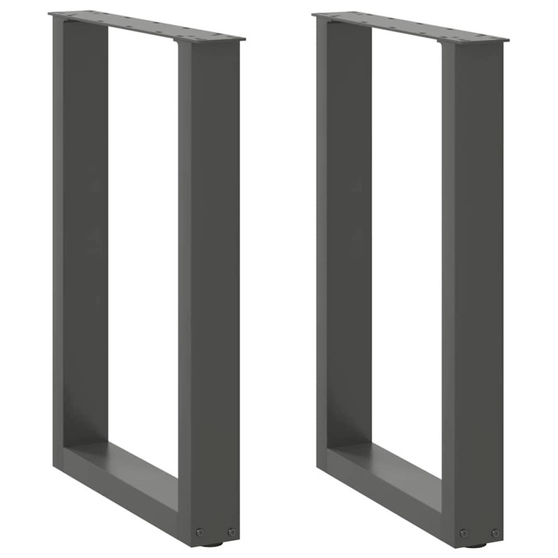 Picioare de masă în formă de U, 2 buc., antracit, 50x(72-73) cm, oțel - WOODBB2064