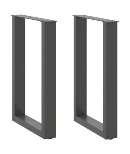 Picioare de masă în formă de U, 2 buc., antracit, 50x(72-73) cm, oțel - WOODBB2064