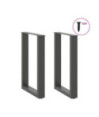 Picioare de masă în formă de U, 2 buc., antracit, 50x(72-73) cm, oțel - WOODBB2064