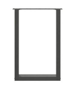 Picioare de masă în formă de U, 2 buc., antracit, 50x(72-73) cm, oțel - WOODBB2064
