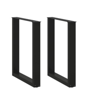 Picioare de masă în formă de U, 2 buc., negru, 70x(72-73) cm, oțel - WOODBB2065