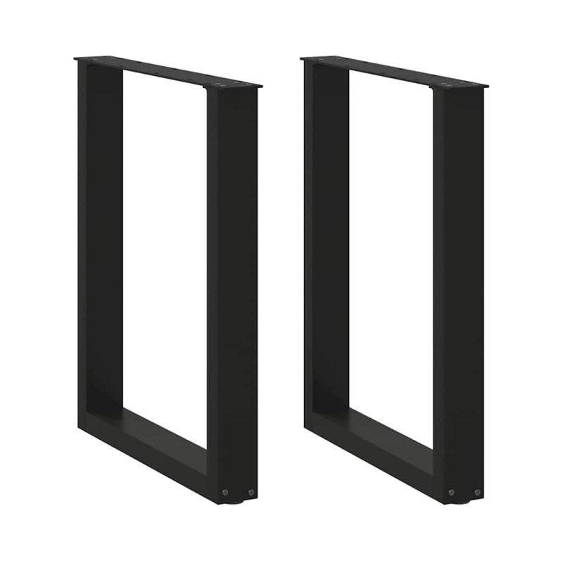 Picioare de masă în formă de U, 2 buc., negru, 70x(72-73) cm, oțel - WOODBB2065