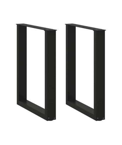 Picioare de masă în formă de U, 2 buc., negru, 70x(72-73) cm, oțel - WOODBB2065