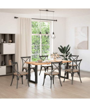 Picioare de masă în formă de U, 2 buc., negru, 70x(72-73) cm, oțel - WOODBB2065