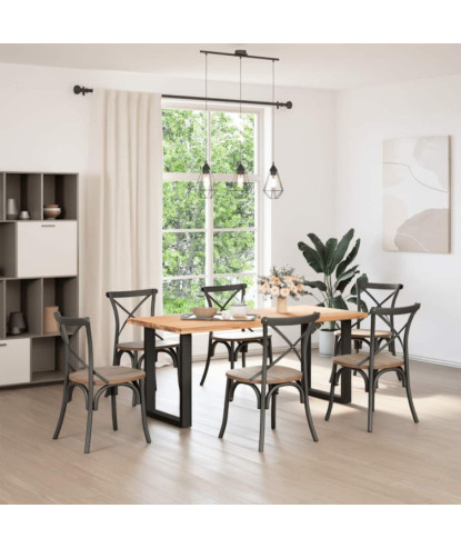 Picioare de masă în formă de U, 2 buc., negru, 70x(72-73) cm, oțel - WOODBB2065