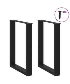 Picioare de masă în formă de U, 2 buc., negru, 70x(72-73) cm, oțel - WOODBB2065
