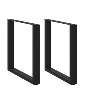 Picioare de masă în formă de U, 2 buc., negru, 90x(72-73) cm, oțel - WOODBB2066