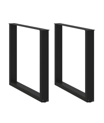 Picioare de masă în formă de U, 2 buc., negru, 90x(72-73) cm, oțel - WOODBB2066