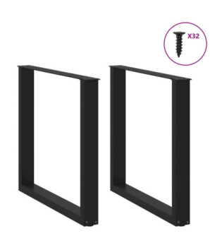 Picioare de masă în formă de U, 2 buc., negru, 90x(72-73) cm, oțel - WOODBB2066