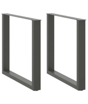 Picioare de masă în formă de U, 2 buc., antracit, 80x(72-73) cm, oțel - WOODBB2067