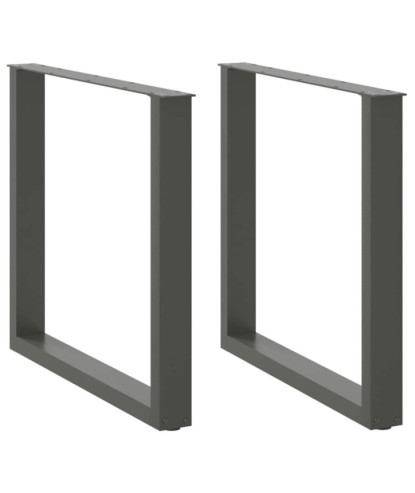 Picioare de masă în formă de U, 2 buc., antracit, 80x(72-73) cm, oțel - WOODBB2067