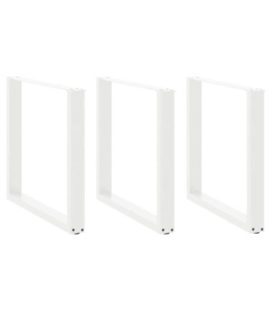 Picioare de masă în formă de U, 3 buc., alb, 90x(72-73) cm, oțel - WOODBB2070