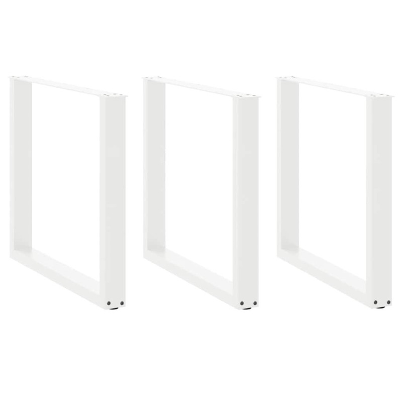 Picioare de masă în formă de U, 3 buc., alb, 90x(72-73) cm, oțel - WOODBB2070