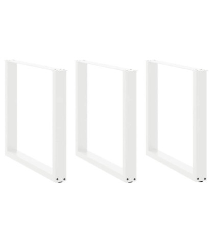 Picioare de masă în formă de U, 3 buc., alb, 90x(72-73) cm, oțel - WOODBB2070