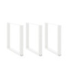 Picioare de masă în formă de U, 3 buc., alb, 90x(72-73) cm, oțel - WOODBB2070