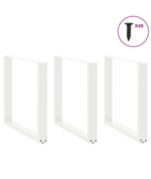 Picioare de masă în formă de U, 3 buc., alb, 90x(72-73) cm, oțel - WOODBB2070