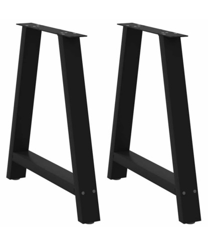 Picioare de masă în formă de A, 2 buc., negru, 70x(72-73) cm, oțel - WOODBB2081