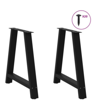 Picioare de masă în formă de A, 2 buc., negru, 70x(72-73) cm, oțel - WOODBB2081