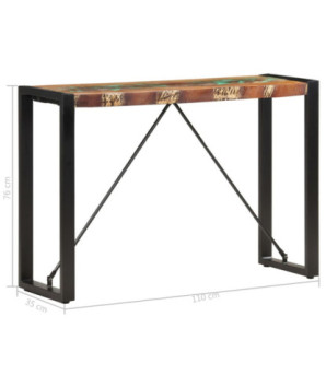 Masă consolă, 110 x 35 x 76 cm, lemn reciclat, cu aspect industrial - WOODBB224