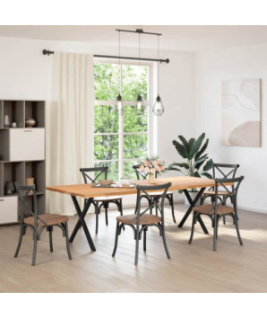 Picioare de masă în formă de X, 2 buc., negru, 80x(72-73) cm, oțel - WOODBB2082
