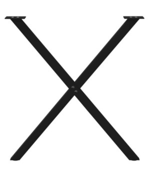 Picioare de masă în formă de X, 2 buc., negru, 80x(72-73) cm, oțel - WOODBB2082