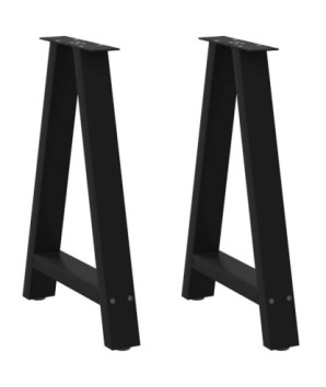 Picioare de masă în formă de A, 2 buc., negru, 50x(72-73) cm, oțel - WOODBB2083