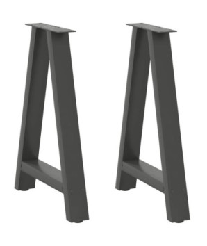 Picioare de masă în formă de A, 2 buc., antracit, 50x(72-73) cm, oțel - WOODBB2084