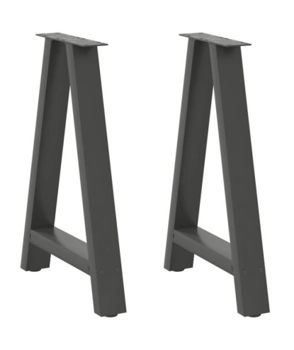 Picioare de masă în formă de A, 2 buc., antracit, 50x(72-73) cm, oțel - WOODBB2084