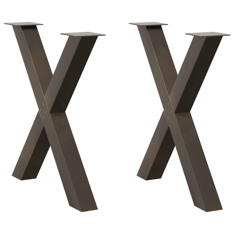 Picioare de masă în formă de X, 2 buc., oțel natural, 80x(72-73) cm - WOODBB2085 Picioare de masă în formă de X, 2 buc., oțel natural, 80x(72-73) cm - WOODBB2085