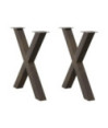 Picioare de masă în formă de X, 2 buc., oțel natural, 80x(72-73) cm - WOODBB2085 Picioare de masă în formă de X, 2 buc., oțel natural, 80x(72-73) cm - WOODBB2085