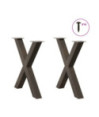 Picioare de masă în formă de X, 2 buc., oțel natural, 80x(72-73) cm - WOODBB2085 Picioare de masă în formă de X, 2 buc., oțel natural, 80x(72-73) cm - WOODBB2085