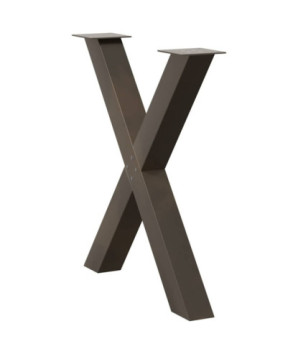 Picioare de masă în formă de X, 2 buc., oțel natural, 80x(72-73) cm - WOODBB2085