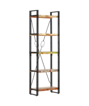 Bibliotecă aspect industrial, din lemn masiv reciclat, cu 5 rafturi, 60 x 30 x 180 cm, handmade