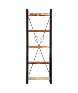 Bibliotecă aspect industrial, din lemn masiv reciclat, cu 5 rafturi, 60 x 30 x 180 cm, handmade