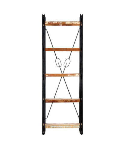 Bibliotecă aspect industrial, din lemn masiv reciclat, cu 5 rafturi, 60 x 30 x 180 cm, handmade