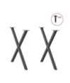 Picioare de masă în formă de X, 2 buc., antracit, 80x(72-73) cm, oțel - WOODBB2087