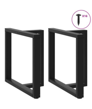 Picioare de masă în formă de T, 2 buc., negru, 70x35x(72-73) cm, oțel - WOODBB2088