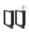 Picioare de masă în formă de T, 2 buc., negru, 70x35x(72-73) cm, oțel - WOODBB2088