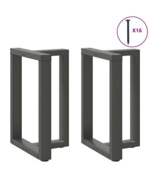 Picioare de masă în formă de T, 2 buc., antracit, 60x35x(72-73) cm, oțel - WOODBB2089