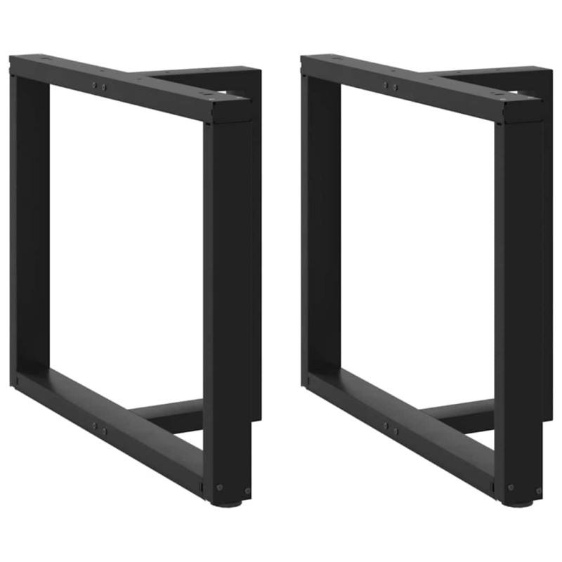 Picioare de masă în formă de T, 2 buc., negru, 100x35x(72-73) cm, oțel - WOODBB2090