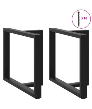 Picioare de masă în formă de T, 2 buc., negru, 100x35x(72-73) cm, oțel - WOODBB2090