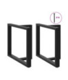 Picioare de masă în formă de T, 2 buc., negru, 100x35x(72-73) cm, oțel - WOODBB2090
