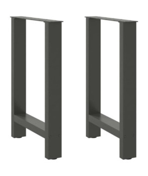 Picioare de masă antracit, 2 buc., 60x(72-73) cm, oțel - WOODBB2092