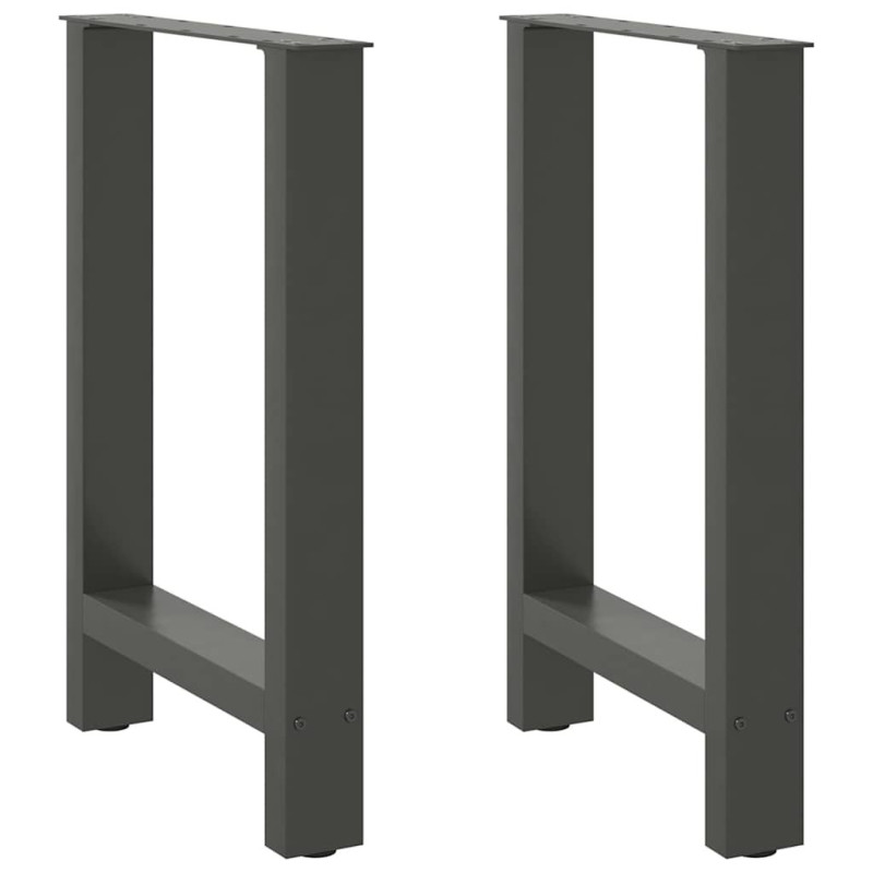 Picioare de masă antracit, 2 buc., 60x(72-73) cm, oțel - WOODBB2092