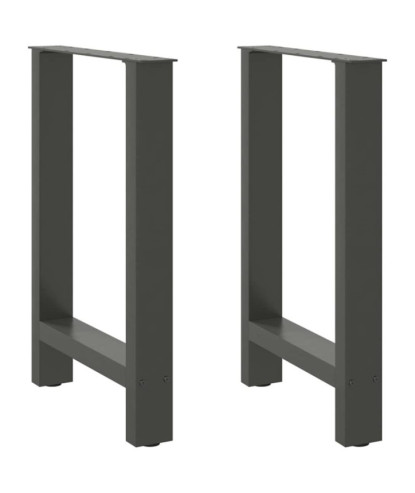 Picioare de masă antracit, 2 buc., 60x(72-73) cm, oțel - WOODBB2092