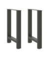 Picioare de masă antracit, 2 buc., 60x(72-73) cm, oțel - WOODBB2092